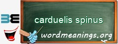 WordMeaning blackboard for carduelis spinus